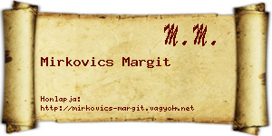Mirkovics Margit névjegykártya
